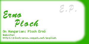 erno ploch business card